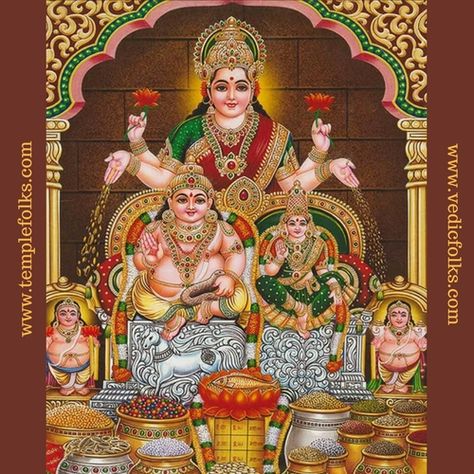 Lakshmi and kubera both combinations of gods are for wealth acquiring. Diwali is a festival of good over the evil. worship them on the special occasion for getting success in profession. Kubera Lakshmi Images, Lakshmi Images Hd, All Gods In One Picture, Lakshmi Kubera Hd Photos, Kubera Lakshmi, Diwali Puja, Diwali Pooja, Goddess Quotes, Devi Images Hd