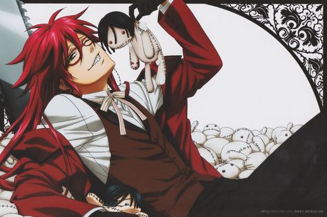 Grell | Kuroshitsuji/Black Butler Grelle Sutcliff, Black Butler Wallpaper, Anime Hair Color, Black Butler Grell, Grell Sutcliff, Black Butler Characters, Black Butler Anime, Black Butler Kuroshitsuji, Butler Anime