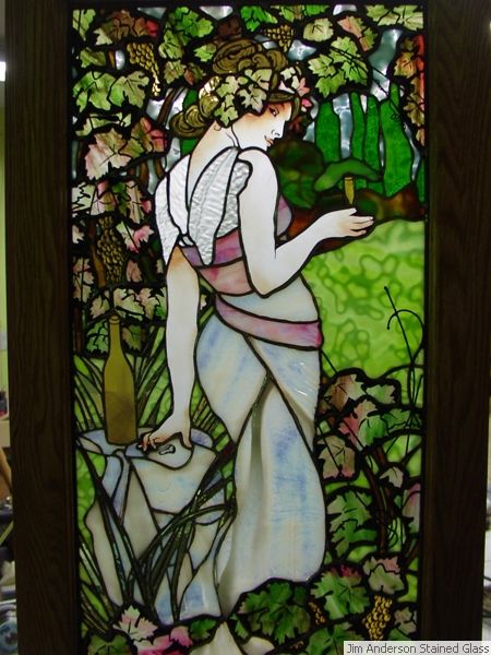 Jim Anderson Stained Glass Stained Glass People, Stained Glass Fashion, Stained Glass Woman, Art Nouveau Stained Glass Patterns, زجاج ملون, Stained Glass Paint, Glass Window Art, Stained Glass Window Panel, Custom Stained Glass