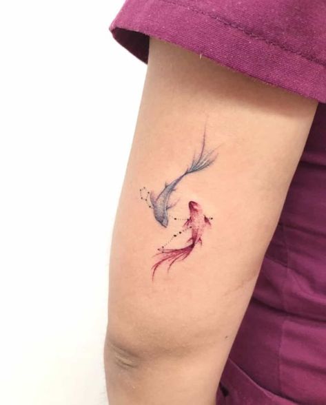 SOURCE Chinese Tattoo Ideas, Pisces Tattoo Designs, Pisces Tattoos, Stylish Tattoo, Chinese Tattoo, Koi Tattoo, Asian Tattoos, Tattoo Ideas For Women, Fish Tattoo