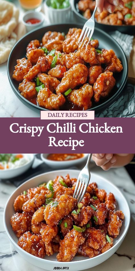 Indulge in the ultimate crispy chilli chicken recipe that will tantalize your taste buds with each bite. This dish features succulent pieces of chicken coated in a crunchy batter and tossed in a mouthwatering sweet and spicy chilli sauce. Perfect for a quick and easy weeknight dinner or a crowd-pleasing appetizer at your next gathering. Give this recipe a try and get ready to impress your family and friends with your culinary skills.mousedown Crispy Chilli Chicken, Chilli Chicken Recipe, Spicy Chilli, Crowd Pleasing Appetizers, Chilli Chicken, Easy Weeknight Dinner, Chilli Sauce, Easy Weeknight, Culinary Skills