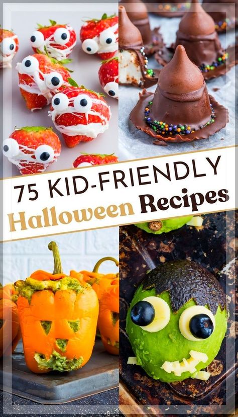 Bring a touch of magic to every meal this Halloween with these 75 kid-friendly recipes. Covering everything from whimsical Frankenstein avocados to spooky dinner dishes and playful snacks, these recipes ensure a magical and memorable Halloween for all. Halloween Dinner Kid Friendly, Kid Halloween Dinner Ideas, Kid Friendly Halloween Snacks, Fun Halloween Dinner Ideas For Kids, Spooky Dinner Ideas For Kids, Halloween Kids Dinner, Halloween Dinner Kids, Halloween Dinners For Kids, Kids Halloween Dinner