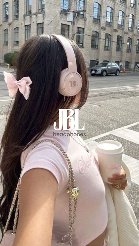 JBL Tune 510BT: Wireless On-Ear Headphones with Purebass Sound - Rose, Medium  #headphones #jbl #summer #essential #music #jblheadphones With Headphones, Headphones To Buy, Wireless Headphones Aesthetic, Pink Headphones Aesthetic, Cute Headphones Aesthetic, Pink Jbl Headphones Aesthetic, Jbl Headphones Outfit, Jbl Headphones Aesthetic, Head Phones