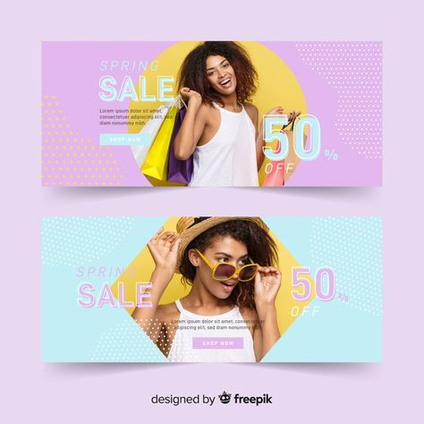 Spring Banner Design, Spring Sale Design, Shopping Banner, Sale Banner Design, Spring Sale Banner, Custom T Shirts Design, Banner Design Layout, Banner Web, Banner Design Inspiration