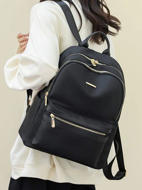 Bagpacks For Women, Black Backpack Aesthetic, Mochila Aesthetic, College Bags For Girls, Stylish School Bags, Women Backpack Fashion, Tas Bahu, Colorful Backpacks, Backpack For Teens