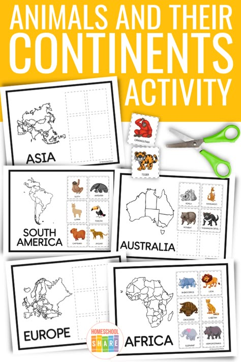 Continent Study Kindergarten, Preschool Continents Free Printable, Continent Crafts For Preschool, Continents Crafts For Preschool, Montessori Continents Activities, Grade One Homeschool, Continent Activities For Preschool, Countries Preschool Activities, Continents And Oceans Craft