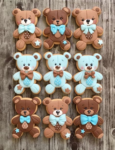 Bear Baby Shower Cookies, Teddy Bear Baby Shower Decorations, Teddy Bear Baby Shower Theme, Bear Baby Shower Cake, Teddy Bear Cookies, Bear Baby Shower Theme, Idee Babyshower, Teddy Bear Party, Teddy Bear Birthday