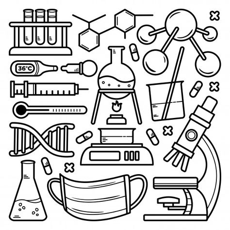 Cute Chemistry Doodles, Chemistry Doodle Art, Stem Doodles, Chem Doodles, Chemistry Drawing Ideas, Physics Doodles, Chemistry Doodles, Engineer Illustration, Physics Drawing