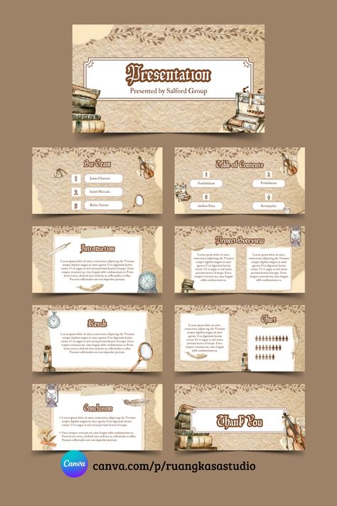 Brown Beige Vintage Aesthetic Presentation #presentasi #vintage #classic #aesthetic #antique #scrapbook #ppt #templatepresentation #designppt Vintage Presentation Design, Beige Vintage Aesthetic, Vintage Classic Aesthetic, Aesthetic Presentation Template, Ppt Aesthetic, Aesthetic Presentation, Antique Scrapbook, Ppt Ideas, Aesthetic Antique