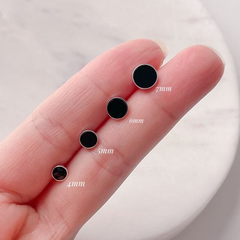 Earrings For Boys, Stud Earrings Black, Minimalist Stud Earrings, Dot Earrings, Black Stud Earrings, Minimalist Earrings Studs, Body Adornment, Black Stud, Minimalist Studs