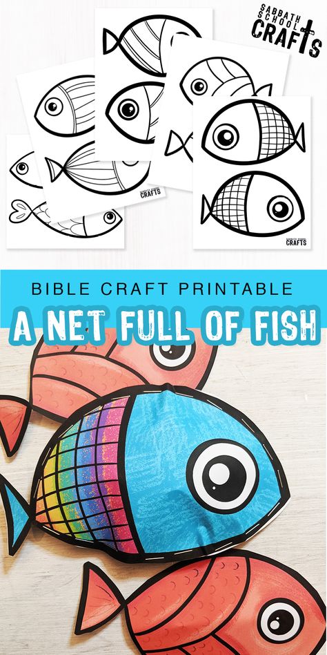 paper fish craft template Jesus Forgives Peter Craft, Peter Catches Fish Craft, Peter James And John Fishing Craft, Kids Bible Crafts, 5 Fish And 2 Loaves Craft, Preschool Bible Crafts Easy, Jesus Helps Disciples Catch Fish Craft, Bible Story Crafts For Kids, The Disciples Go Fishing Craft