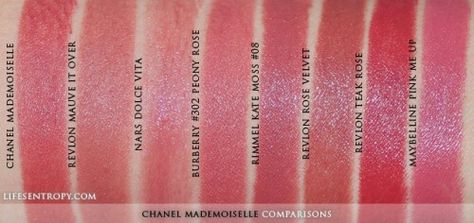 Nars Dolce Vita Comparison Swatches Nars Dolce Vita, Soft Autumn Makeup, Nars Lip, Chanel Mademoiselle, Revlon Super Lustrous Lipstick, Chanel Lipstick, Tanning Cream, Chanel Rouge, Lipstick Kiss