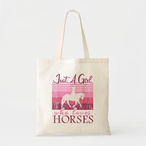 Vintage Horse Just A Girl Who Loves Horses Retro W Tote Bag - tap, personalize, buy right now! #ToteBag #horse, #western, #english, #barrels, #competition, Horse Tote Bag, Horse Western, Horses Theme, Horse Gifts, Vintage Horse, Horse Lovers, Gifts For Horse Lovers, Perfect Tote Bag, Horse Painting