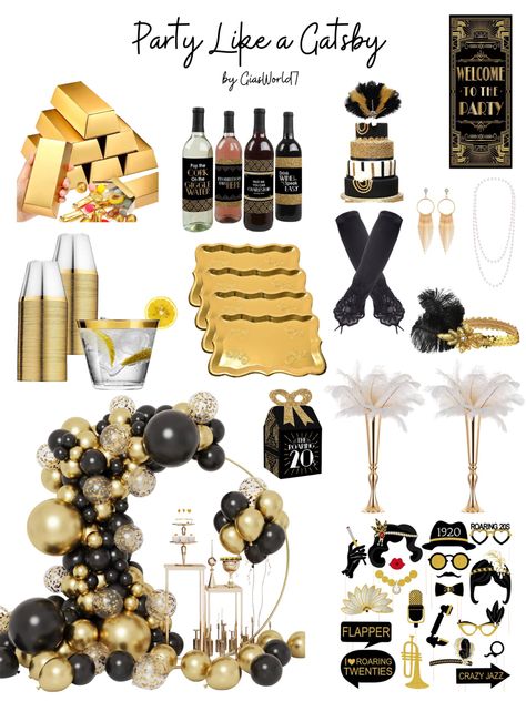 30th Birthday Roaring 20s Theme, Roaring 20s Birthday Party Decor, Gatsby Holiday Party, 30th Birthday Gatsby Theme, Gatsby Centerpiece Ideas Roaring 20s, Great Gatsby Casino Themed Party, Retro Vintage Party Theme, Roaring 20s 20th Birthday Party, Gatsby Graduation Party