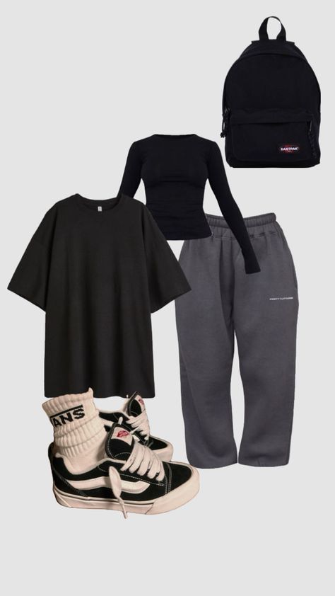 Chill Black Outfits, Chill Outfit Aesthetic, Style Your Outfit, Morning Outfit, Neat Casual Outfits, Modest Casual Outfits, Lazy Outfits, روتين العناية بالبشرة, Simple Trendy Outfits