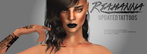 Sims 4 CC's - The Best: Rihanna Updated Tattoos by Overkillsimmer Rhianna Tattoos, Tattoo Cc Sims 4, Sims4 Tattoos, Rihanna Tattoo, Sims 4 Tattoos, Sims 4 Blog, You Got That, Free Sims 4, Nordic Tattoo