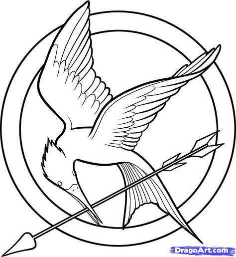 how to draw hunger games, the hunger games logo step 7 Hunger Games Symbol, Hunger Games Logo, Hunger Games Tattoo, Hunger Games Drawings, Mockingjay Pin, Games Logo, Hunger Games Fandom, How To Draw Steps, Hunger Games Mockingjay