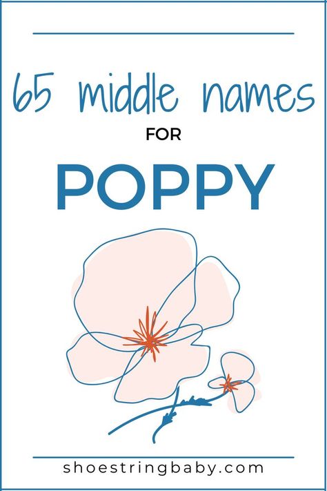 Looking for great middle name ideas for your future Poppy? Check out this list of 65+ middle names that really "pop" when paired with the name Poppy. The list includes each middle name's meaning and has ideas that are classic, hip, unisex and cute so there is something for every naming style Poppy is an adorable name that has been quickly gaining popularity in the States. Poppy Name Meaning, Poppy Name, Middle Name Ideas, Cute Middle Names, Cool Middle Names, Sims Names, Unisex Baby Names, Middle Names