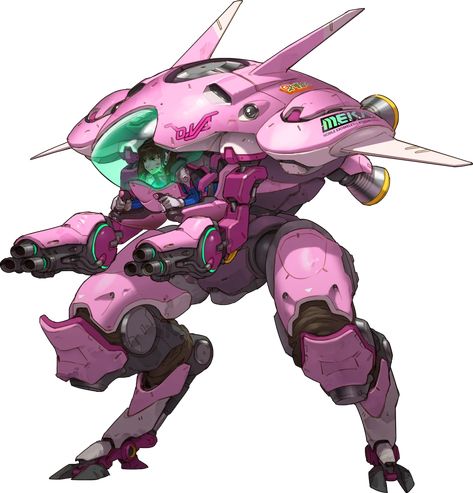 D.Va - Overwatch Wiki Dva Mech, D.va Art, D.va Overwatch, Pink Games, New Challenger, Heroes Of The Storm, Battle Suit, Game Concept, Cute Animal Drawings