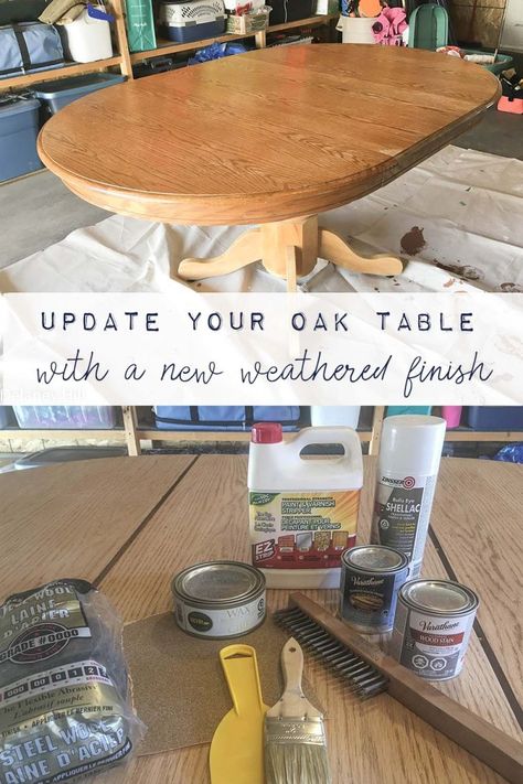 Oak Dining Table Makeover, Painted Oak Table, Dining Table Redo, Oak Table And Chairs, Round Oak Dining Table, Refinished Table, Kitchen Table Oak, Dining Room Table Makeover, Oak Dining Room Table