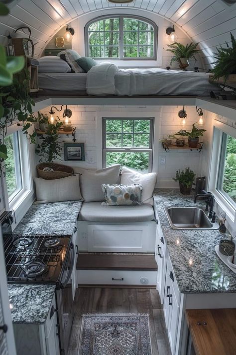 Small Country Homes, Cottage Beach House, Tiny House Nation, Lake Living, Beach House Interior, Tiny House Interior, Cottage House, Rv Camper, Tiny House Living