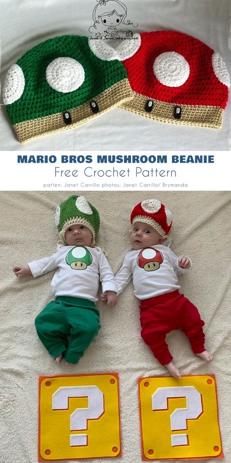 Crochet Mario Mushroom Hat Pattern, Yoshi Crochet Hat Pattern Free, Mario Toad Crochet Hat Pattern, Crochet Mario Toad Pattern Free, Crochet Toad Hat Mario, Toad Hat Crochet Pattern, Super Mario Crochet Hat, Mario Crochet Hat Pattern Free, Crochet Luigi Hat