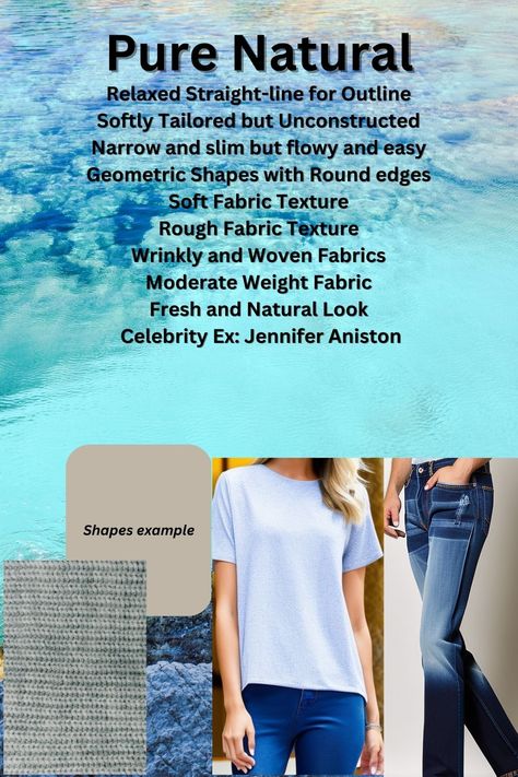 Pure Natural Kibbe Outfits, Kibbe Pure Natural, Pure Natural Kibbe, Kibbe Types, Natural Kibbe, Dark Summer, Gamine Style, Soft Natural, Natural Style