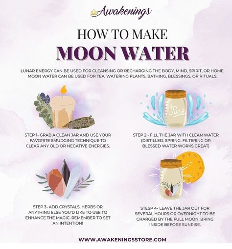 How To Bless Water, What Crystals Can Go In Moon Water, How To Purify Water, Cleansing Wash Witchcraft, How To Cleanse Crystals With Moon Water, Energy Stones Crystal Healing, Charmed Book Of Shadows, Water Witch, Teen Witch