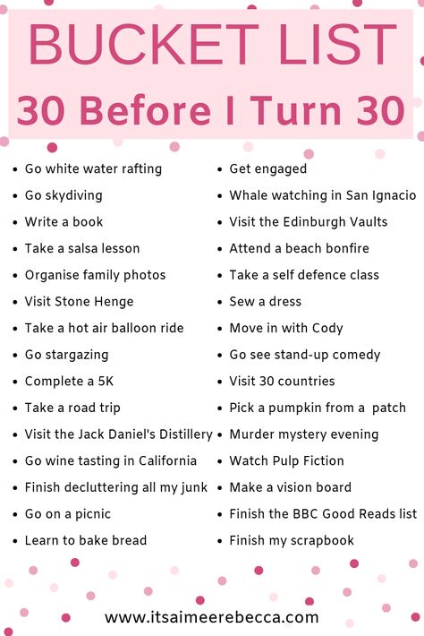 30th Birthday Bucket List, 30 Before 30 List Ideas, 30 Before 30 Bucket List, Things To Do Before 30, 30 Things To Do Before 30, Life Bucket List, 30 Before 30 List, 30 Bucket List, 2023 Resolution