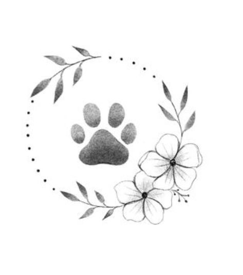 Cat Print Tattoo, Dog Tattoos For Women, Cat Paw Print Tattoo, Dog Tattoo Design, F Tattoo, Chihuahua Tattoo, Pet Memorial Tattoo, Cat Tattoo Ideas, Elegant Dog