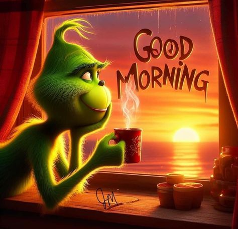 Christmas Quotes Grinch, Good Morning Picture Messages, Good Morning Gif Funny, Wonderful Day Quotes, December Pictures, Grinch Images, Good Morning Monday Images, Morning Quotes For Friends, Morning Memes