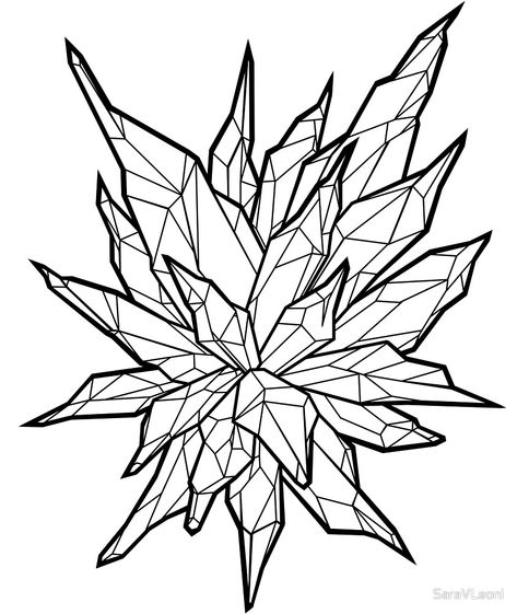 Pointy Crystals Black Sketch by SaraVLeoni fine line art drawings | crystal art drawing illustrations sketch | geometric | My original art on Redbubble! Cool design on all kind of stuff, high-quality print on high-quality products! Unisex for Men and Women T-shirts, Phone Case and Covers, Wall Art Prints, Pillows, Mugs, Travel Mugs, Tote Bags, Studio Pouches, Stickers, Notebooks and Journals #saravleoni #redbubble #stickers #tshirtdesign #crystals #crystalart #lineart #inkdrawing Gemstone Coloring Page, Crystal Border Drawing, Crystal Crown Drawing, Cristal Drawing, Fine Line Art Drawings, Crystal Cluster Drawing, Crystal Line Art, Crystals Drawing, Sketch Geometric