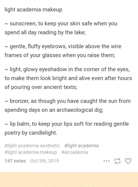 Makeup Light academia Light Academia Aesthetic Hairstyles, Light Academia Aesthetic Makeup, Light Academia Makeup Looks, Light Academia Things, Romantic Academia Makeup, Light Academia Tips, Academia Makeup Looks, Light Academia Nails, Dark Academia Aesthetic Makeup