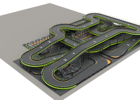 Game World Design, Kids Play Area Indoor, Indoor Go Kart Racing, Indoor Karting, Go Kart Track, Rc Car Track, Go Kart Tracks, Rc Track, Concept Vehicles Sci Fi