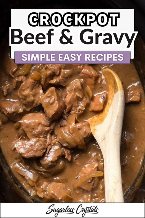 Easy Crockpot beef tips and gravy are a family dinner favorite with tender chunks of beef slow cooked in a savory gravy sauce with little effort. This beef stew meat recipes is a simple instant pot beef recipe and a southern classic. Perfect for easy meals and family dinners. Recipes For Beef Stew Meat Crockpot, Beef Tips And Gravy Crockpot French Onion Soup, Beef Tips With Brown Gravy Packet Crockpot, Beef Stew With Brown Gravy Mix Crock Pot, Crockpot Beef Tips And Noodles Easy, Crockpot Kettle Beef, Stewing Beef Crock Pot Recipes, Slow Cooker Beef And Gravy, Ranch Beef Tips Crock Pot Recipes