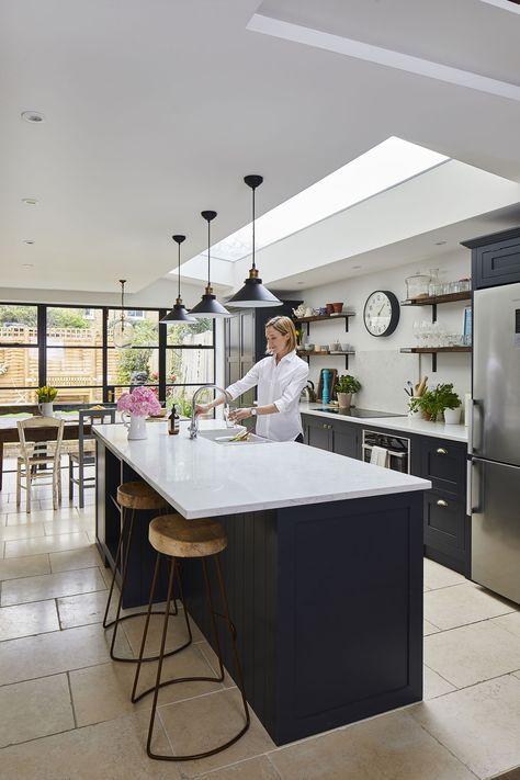 Real kitchen: a remodel makes way for an open-plan kitchen diner | Real Homes Modern Kitchen Open Plan, Kitchen Diner Extension, Open Plan Kitchen Dining Living, Open Plan Kitchen Diner, Open Plan Kitchen Dining, Open Plan Kitchen Living Room, Real Kitchen, Kitchen Dining Living, Kitchen Extension