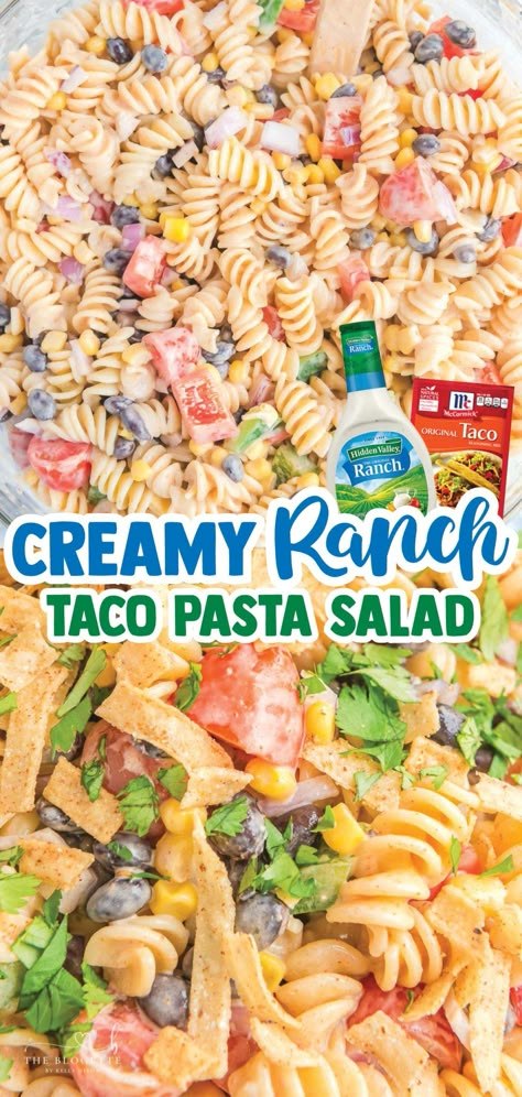 Ranch Taco Pasta Salad, The Blogette, Salad Ranch, Bacon Crackers, Pasta With Tomatoes, Taco Pasta Salad, Delicious Appetizers, Ranch Pasta Salad, Creamy Ranch