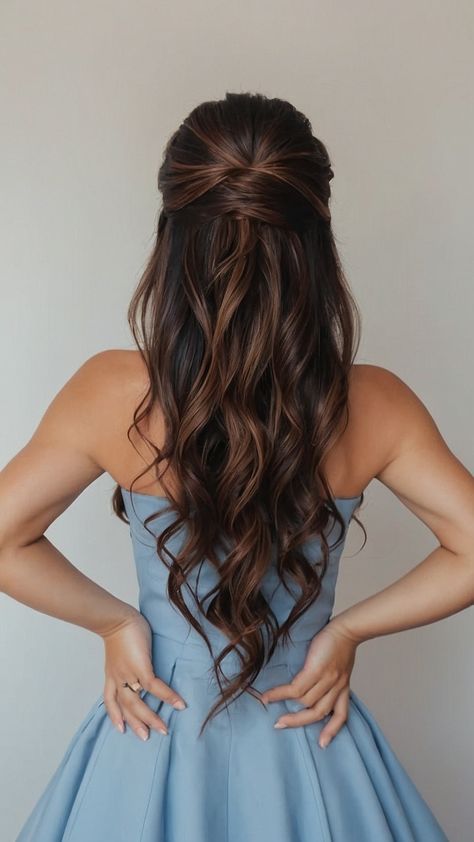 Looking for the perfect hoco hairstyles Whether you have straight simple half-up short hair half-up half-down long hair medium length natural curly hair or shoulder-length locks these easy and trendy styles are perfect for your special occasion Homecoming Hairstyles For Medium Length Brown Hair, Shoulder Length Hoco Hairstyles, Half Up Half Down Hair With Bun, Simple Hair Styles Medium Length Hair, Cute Easy Half Up Half Down Hairstyles, Medium Length Natural Curly Hair, Half Up Half Down Long Hair, Hair Pulled Back From Face, Half Curly Hairstyles