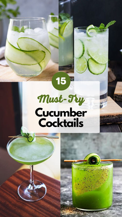 Cucumber Cocktails Cucumber Cocktails Recipes, Cucumber Drinks Alcohol, Cucumber Alcoholic Drinks, Cucumber Tequila Drink, Cocktails With Cucumber, Cocktail With Cucumber, Cucumber Drink Recipes, Cocktail Cucumber Recipes, Drinks With Cucumber Vodka