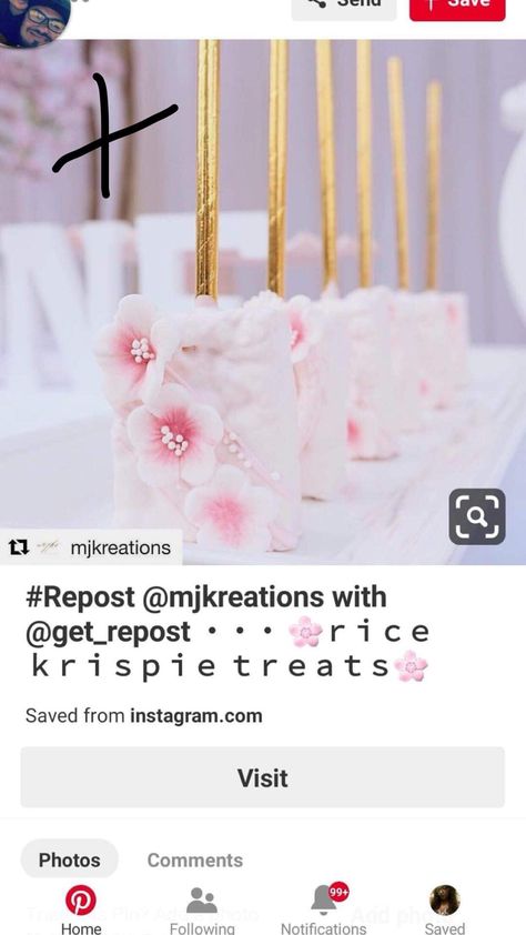 Cherry Blossom Treats, Party Treats, Theme Ideas, Dessert Bars, Bat Mitzvah, Rice Krispies, Sweet 16, Cherry Blossom, Bat