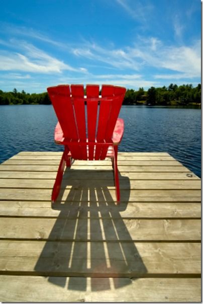 Muskoka Chairs, Happy Birthday Canada, Canada Day Party, Muskoka Chair, Deck Decor, Happy Canada Day, Outdoor Party Decorations, Lake Living, Red Chair