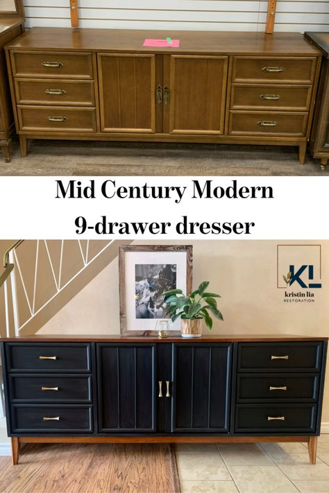 Furniture Remodeling, Revamp Furniture, Painting Concrete Porch, Mid Century Modern Dresser, Diy Furniture Renovation, Furniture Rehab, Concrete Porch, Dresser Makeover, Furniture Renovation