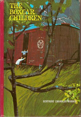 The Boxcar Children by Gertrude Chandler Warner was the first series I read in its entirety after leaving the safety of the library's picture book area. And this was definitely the 1970s cover I remember.  [The Wayback Machine: The Boxcar Children] Box Car Kids Books, 70s Books, The Boxcar Children, Book Area, Boxcar Children, Favorite Childhood Books, Library Pictures, Childhood Books, Wayback Machine