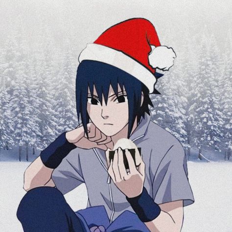 Sasuke Christmas Pfp, Naruto Christmas Pfp, Naruto Christmas Icons, Anime Xmas Icon, Itachi Christmas, Sasuke Christmas, Christmas Pfp Anime, Christmas Naruto, Naruto Christmas