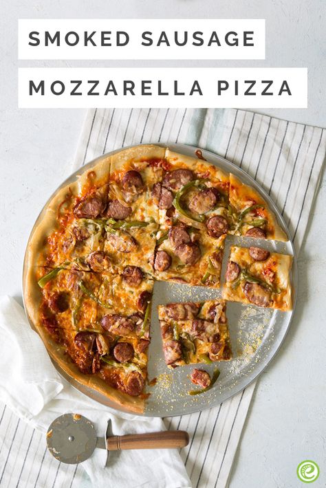 Beef Smoked Sausage, Sausage Pizza Recipe, Sausage Mozzarella, Smoked Sausage Recipes, Mozzarella Pizza, Sausage Pizza, Budget Recipes, Smart Cooking, Smoked Sausage