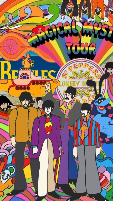 #beatles #thebeatles #colorful #vibes #bright #music #band #60’s Beatles Aesthetic Art, The Beatles Aesthetic Art, The Beatles Aesthetic, Beatles Pop Art, 70s Aesthetic Wallpaper, Beatles Aesthetic, Beatles Artwork, Hippy Art, Beatles Wallpaper