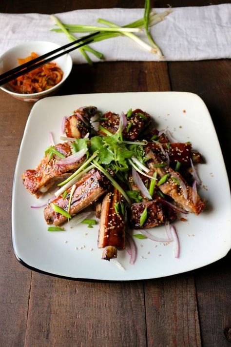 Sticky Honey Garlic Spare Ribs - Naked Cuisine Paleo Ribs, Sticky Asian Pork Ribs, Sticky Spare Ribs Recipe, Garlic Spare Ribs, Garlic Spare Ribs Chinese, Honey Garlic Spare Ribs, Slow Cooked Oven Ribs, Smoked Asian Style Sticky Ribs, Garlic And Soy Sticky Ribs Food Network