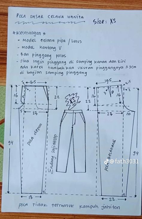 Pants Pattern Drafting, How To Draft Trouser Pattern, Trousers Pattern Female, Studi Pant Patterns, Female Trouser Pattern Drafting, Mens Jacket Pattern, Kemeja Lelaki, Pants Tutorial, Trouser Pattern