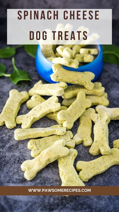 Dog Treats Cheese, Spinach Dog Treats, Cheese Dog Treats, Cheese And Rice, Biscuits Homemade, Treat Business, Spinach Cheese, Dog Biscuit, Dog Biscuits Homemade