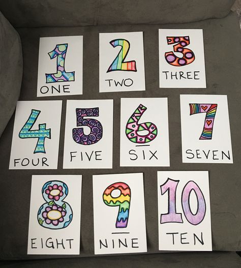 DIY number flashcards for toddlers to make learning more fun!! Diy Number Flashcards, Diy Letter Flashcards, Diy Abc Flashcards, Diy Flashcards For Toddlers, Animal Games For Toddlers, Flash Cards Diy, Diy Flashcards, Farm Animals Art, Toddler Flash Cards